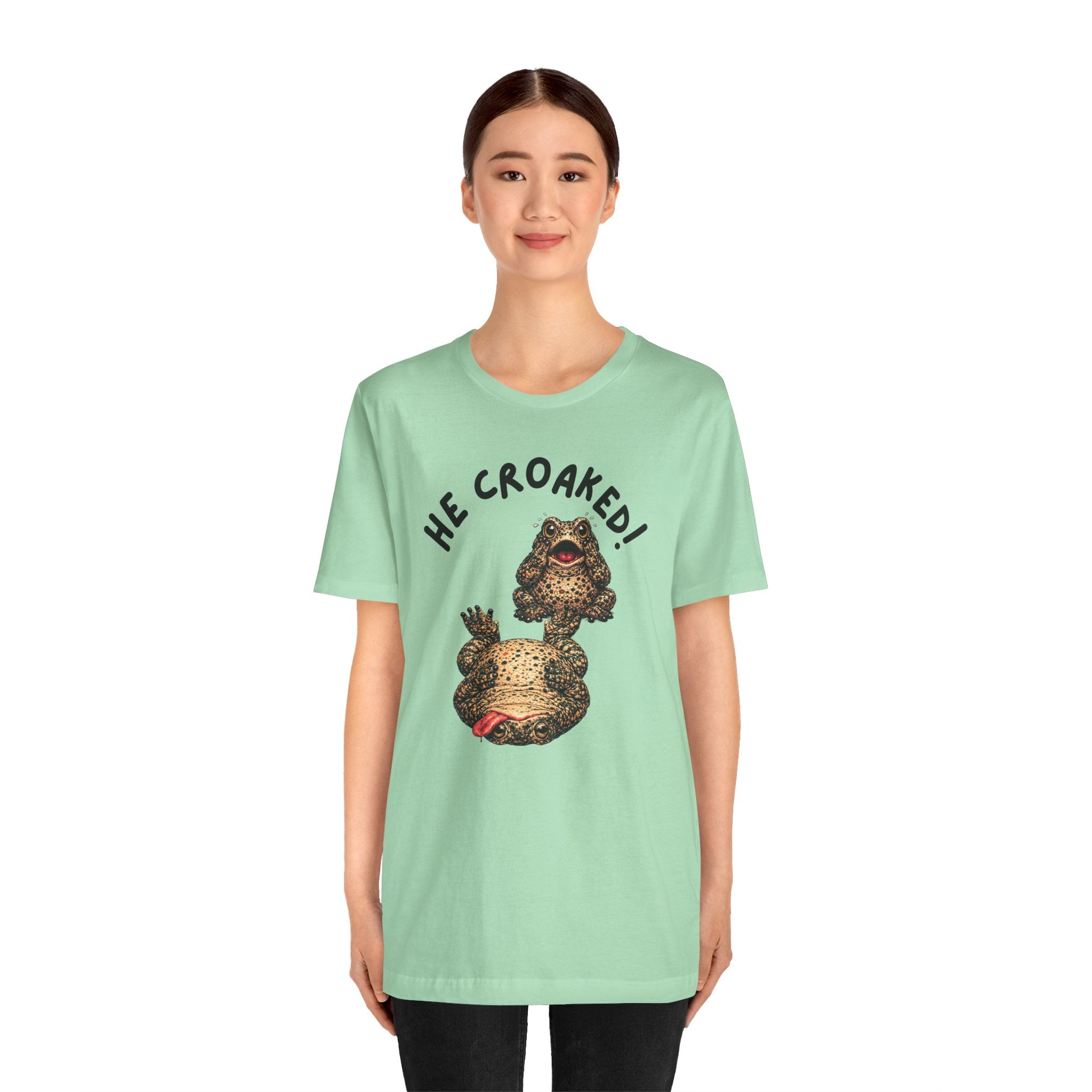 He Croaked! Frog Graphic Tee – Funny Vintage Toad Illustration Shirt