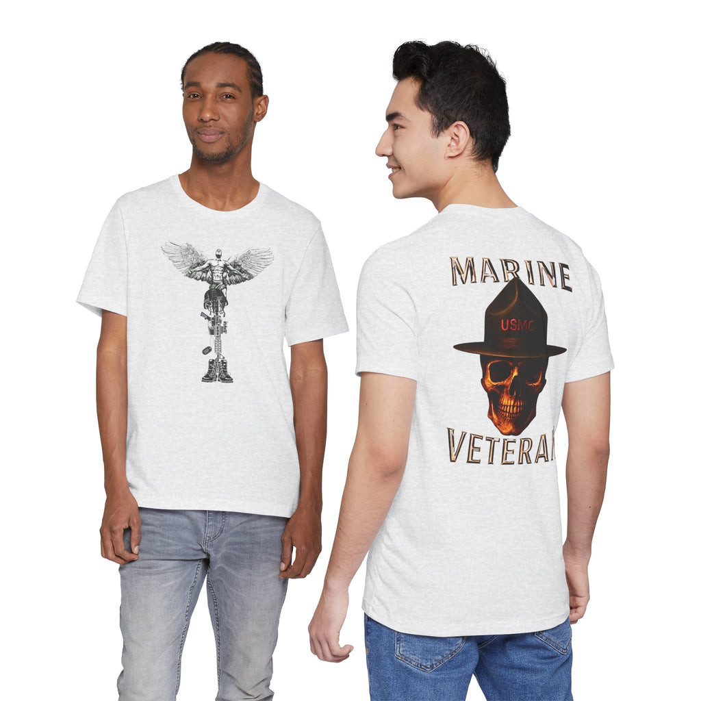 Marine Veteran T-Shirt — USMC Skull Drill Instructor Design