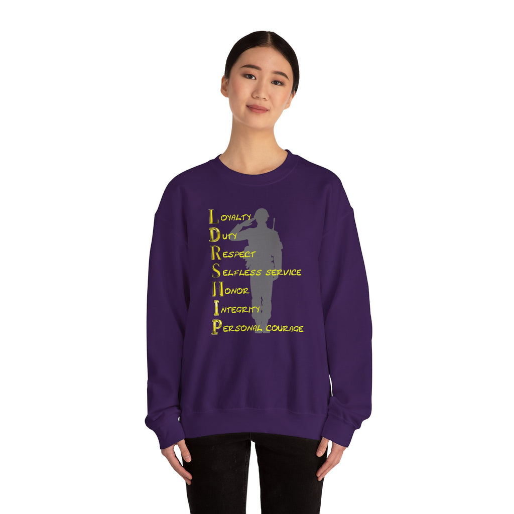 Leadership Military Salute Crewneck Sweatshirt — LDRSHIP Values Design