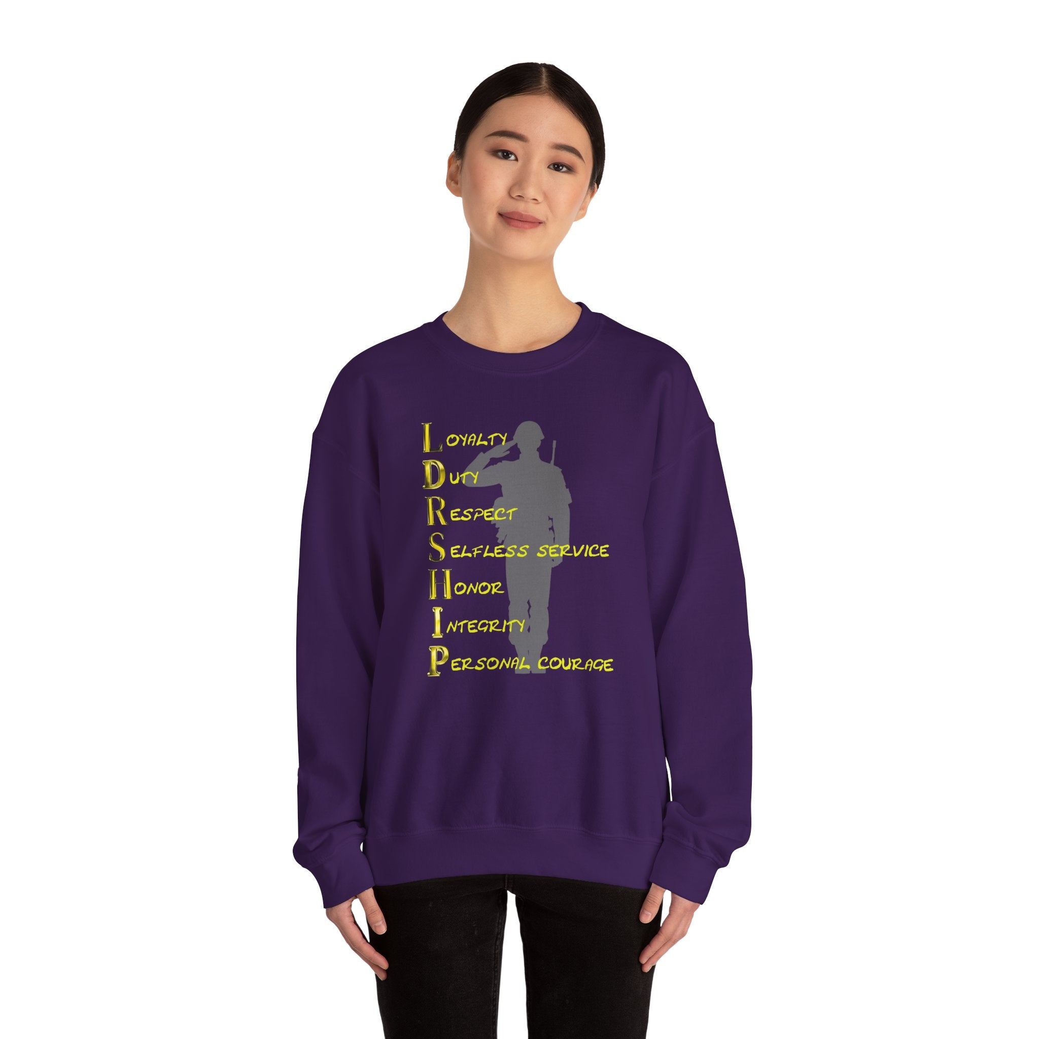 Leadership Military Salute Crewneck Sweatshirt — LDRSHIP Values Design
