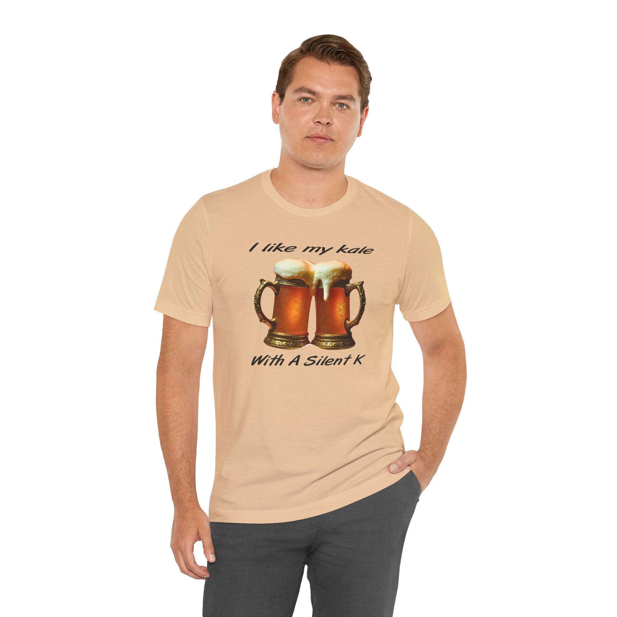“I Like My Kale With A Silent K” Funny Beer Graphic Tee