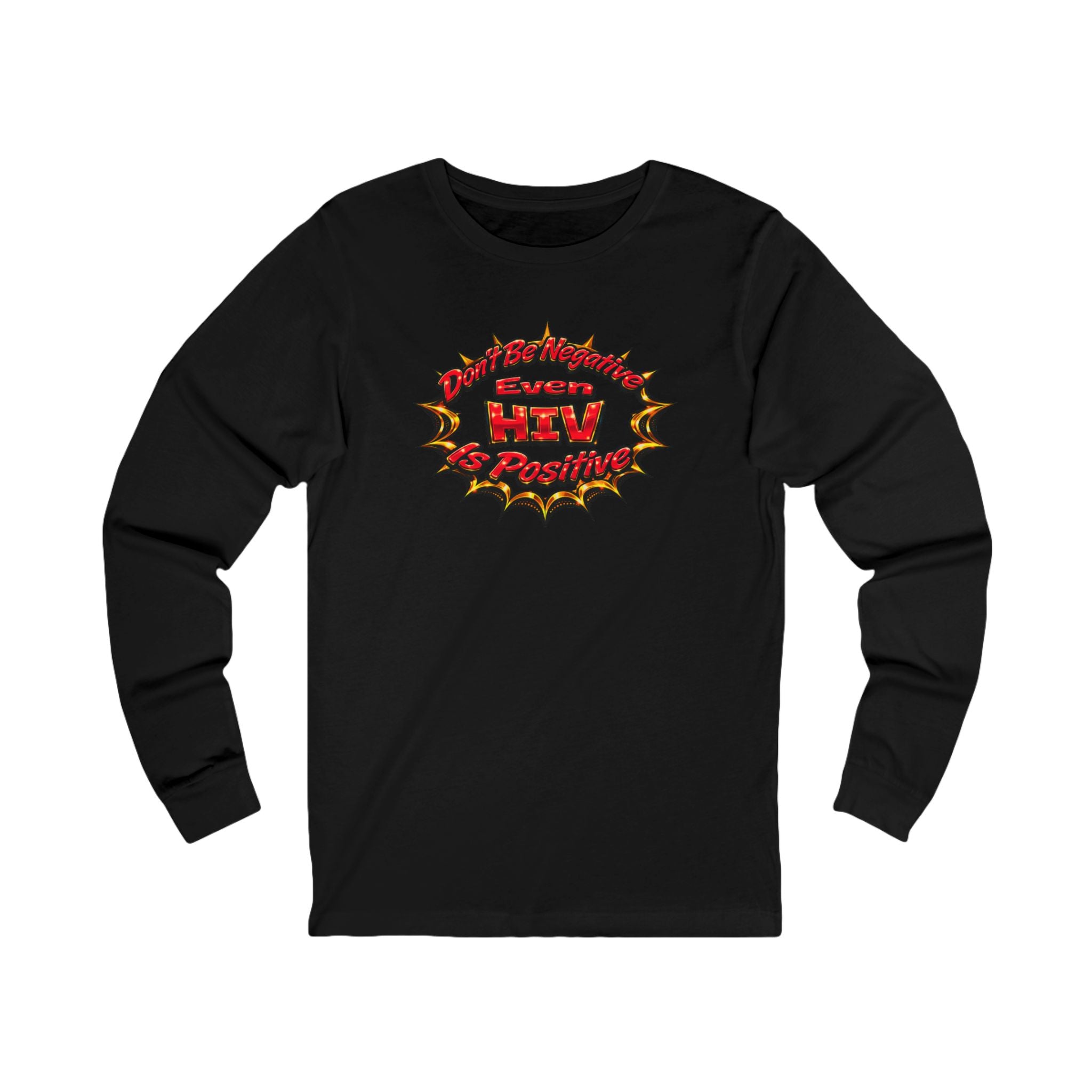 Retro Comic “HIV Positive” Graphic Long Sleeve Tee
