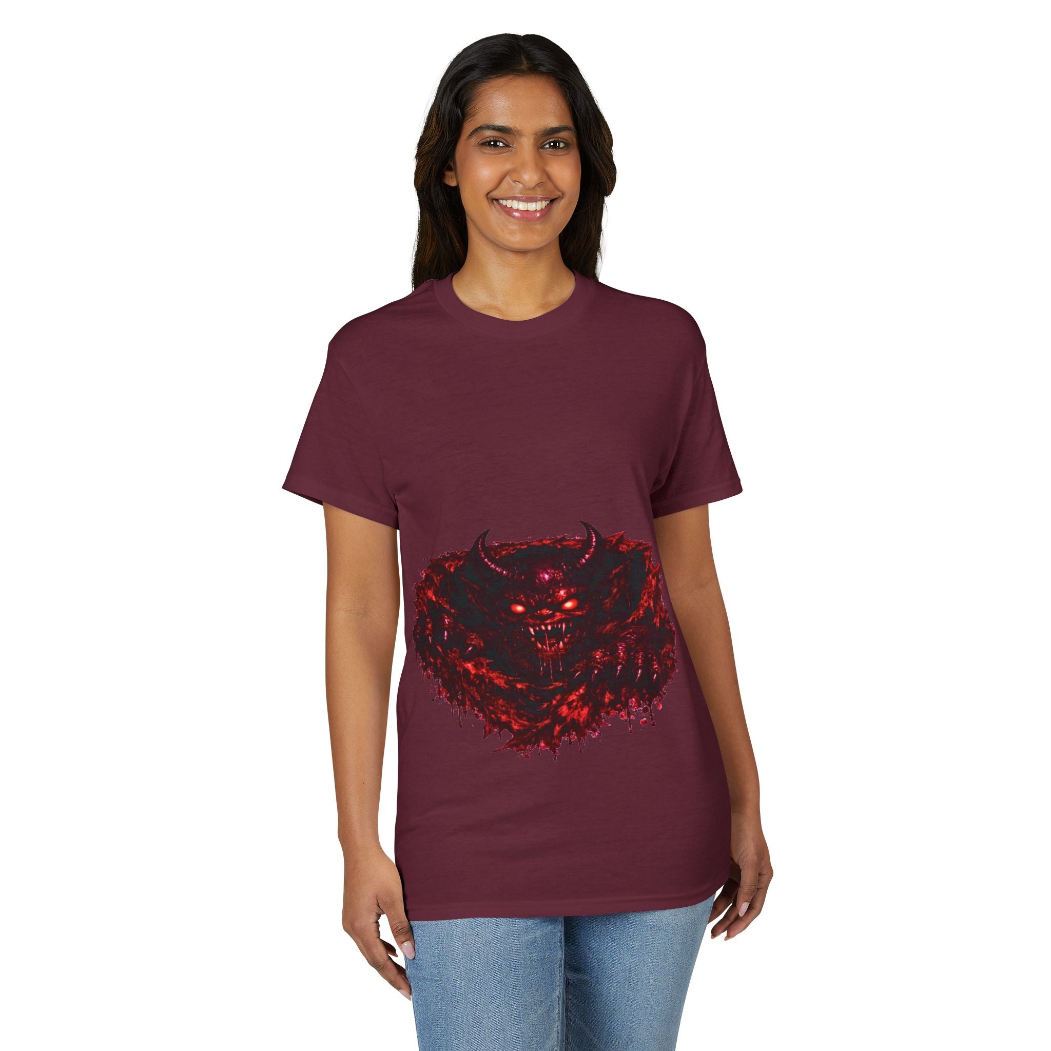 Demonic Red Monster T-Shirt — Gothic Horror Graphic Tee