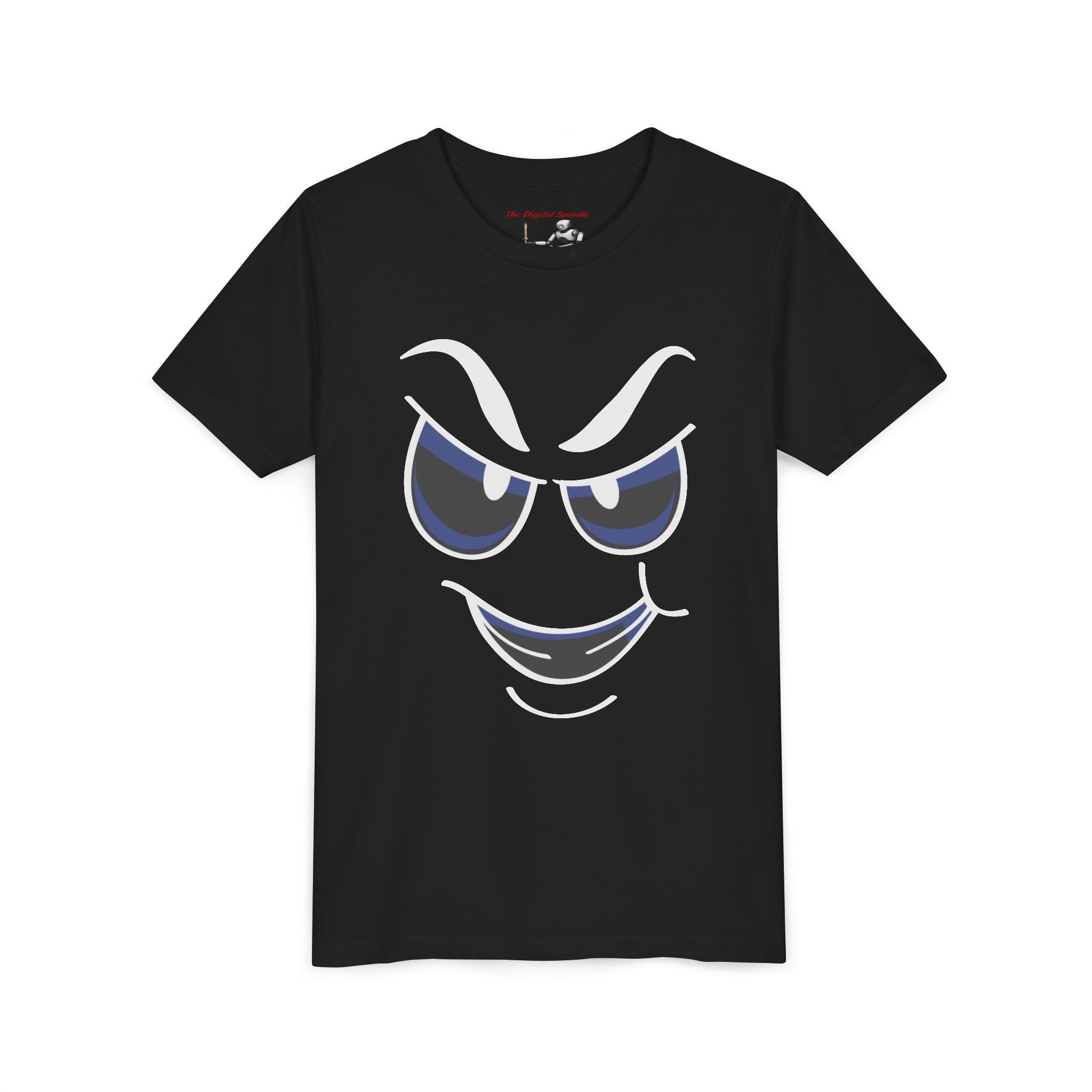Mischievous Grin Face Graphic Kids Shirt