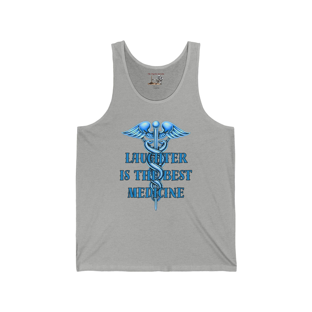 Front & Back "Laughter Is The Best Medicine" & Syringe Graphic Tank Top