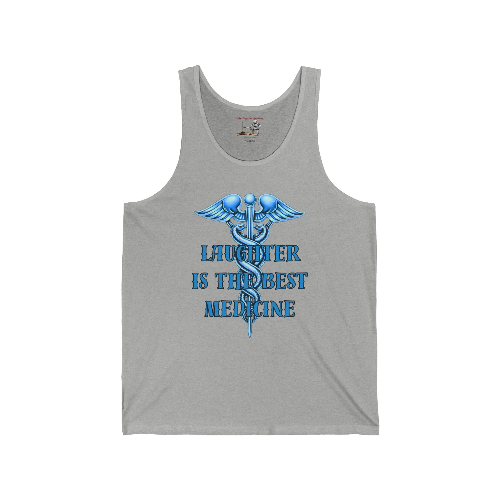Front & Back "Laughter Is The Best Medicine" & Syringe Graphic Tank Top