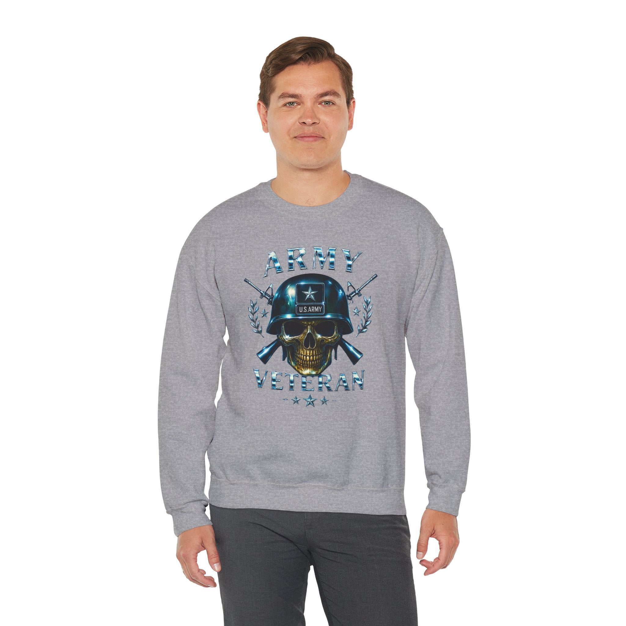 Army Veteran Skull Crewneck Sweatshirt