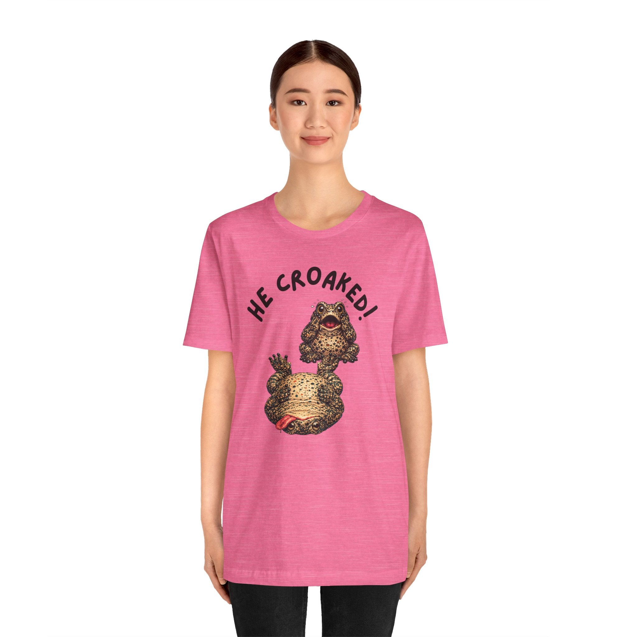 He Croaked! Frog Graphic Tee – Funny Vintage Toad Illustration Shirt