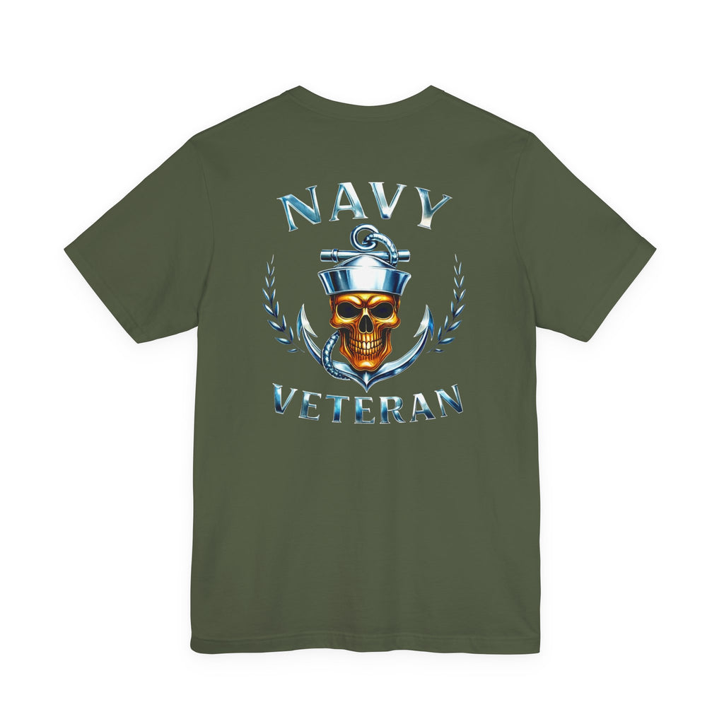 Navy Veteran T-Shirt — Anchor & Skull Military Tribute Tee
