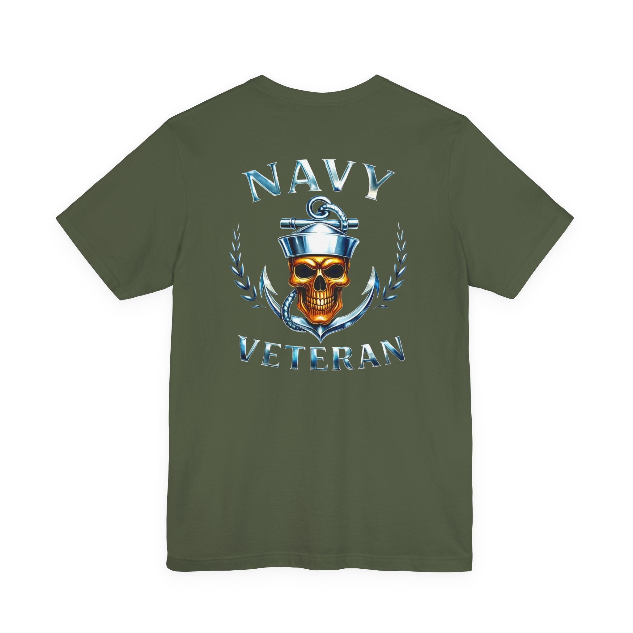 Navy Veteran T-Shirt — Anchor & Skull Military Tribute Tee