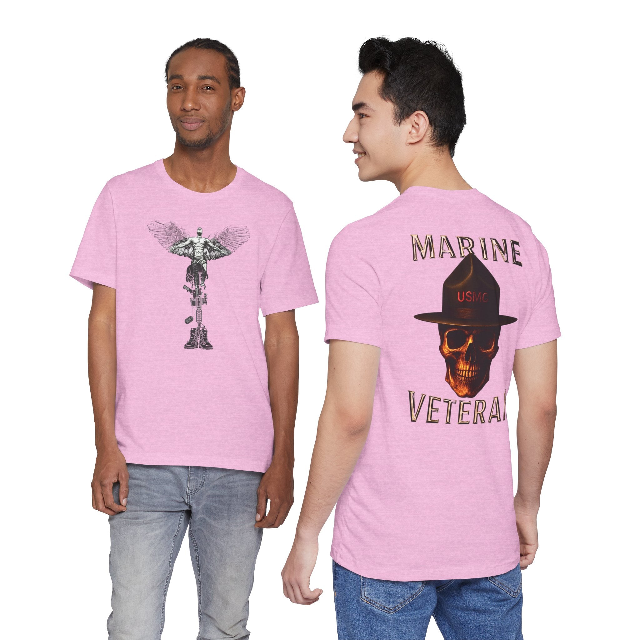 Marine Veteran T-Shirt — USMC Skull Drill Instructor Design