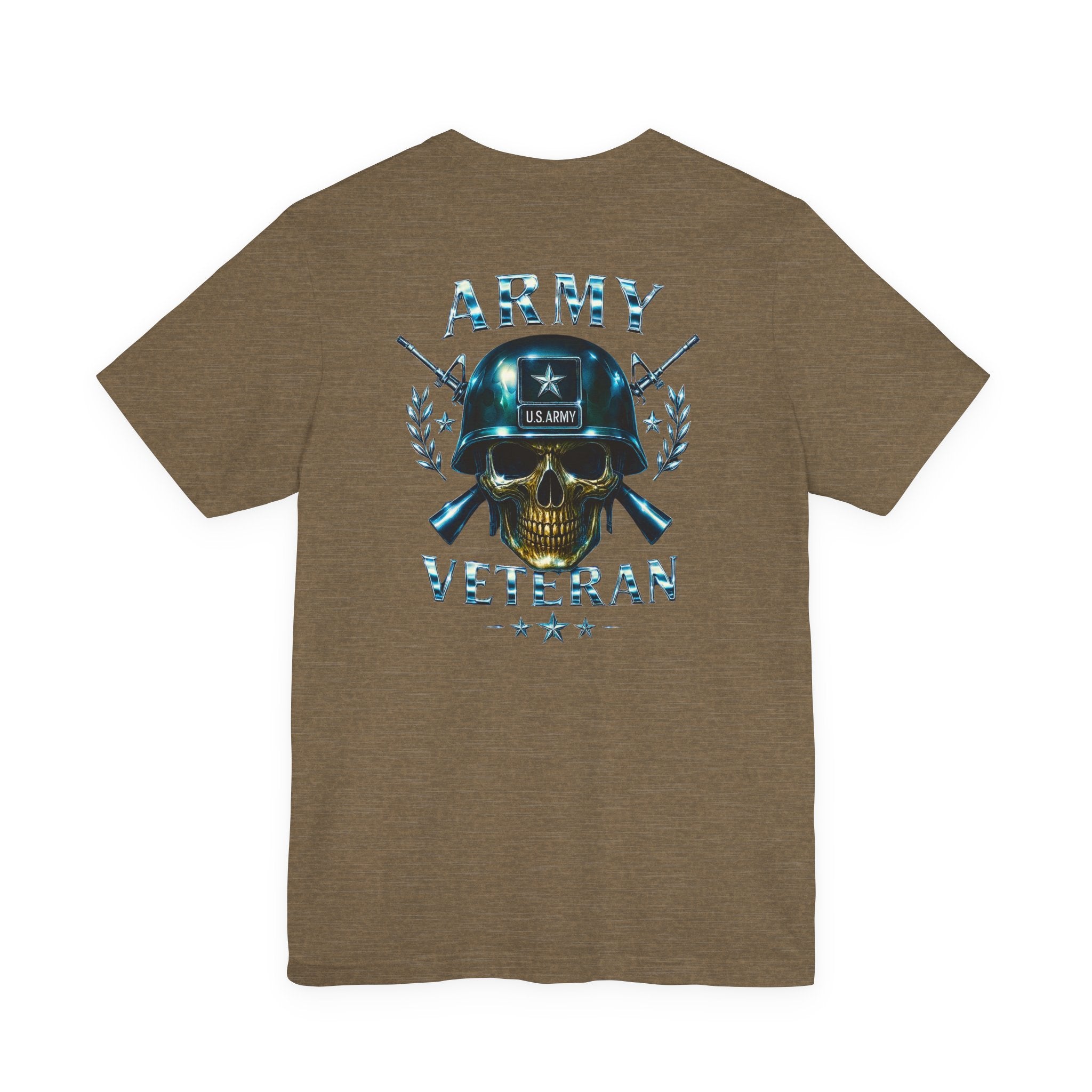 Army Veteran T-Shirt — Skull Helmet & Wings Military Tribute Tee