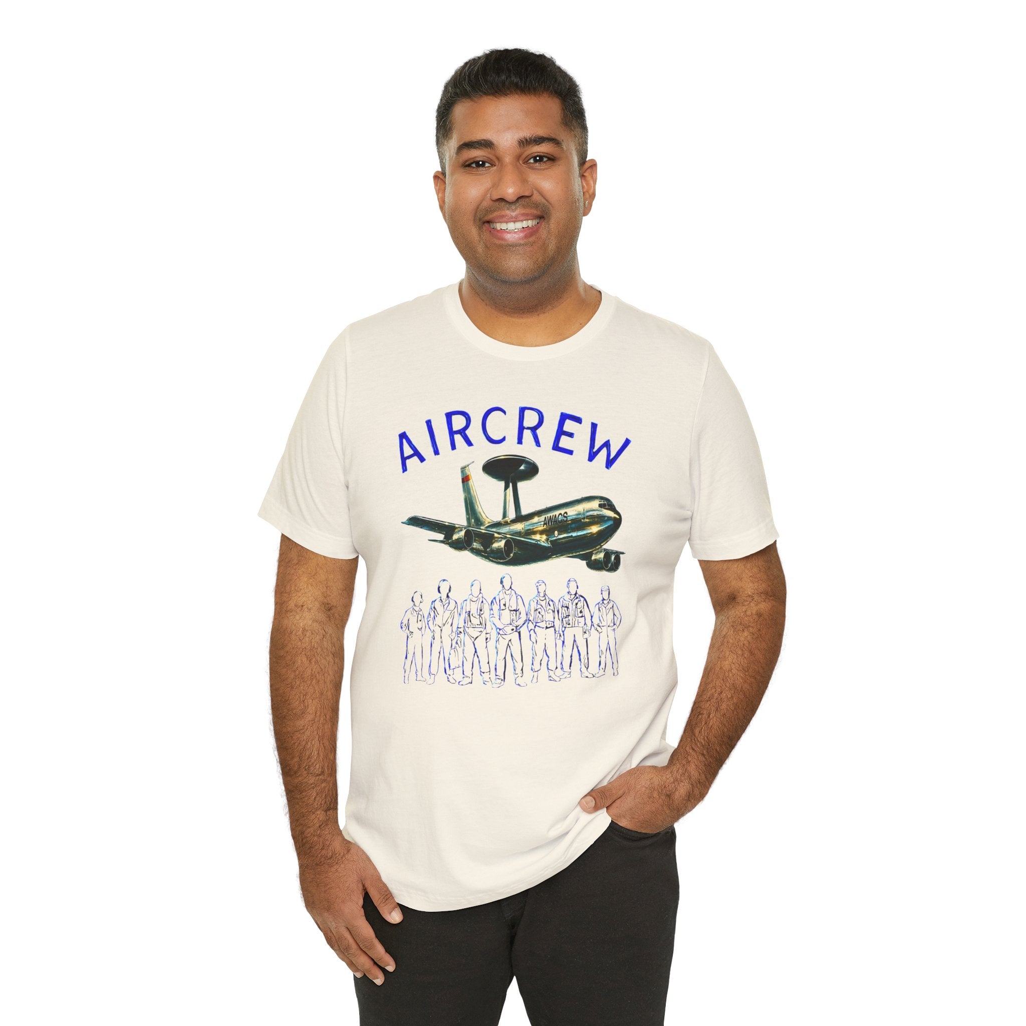 Aircrew T-Shirt — Military AWACS Plane & Crew Graphic Tee