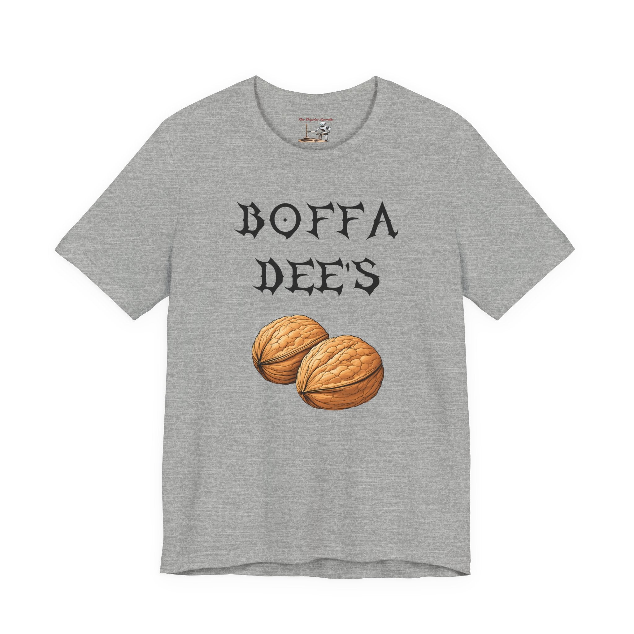 Boffa Dees Walnut Graphic Tee — Vintage Gothic Text Nut Illustration T-Shirt