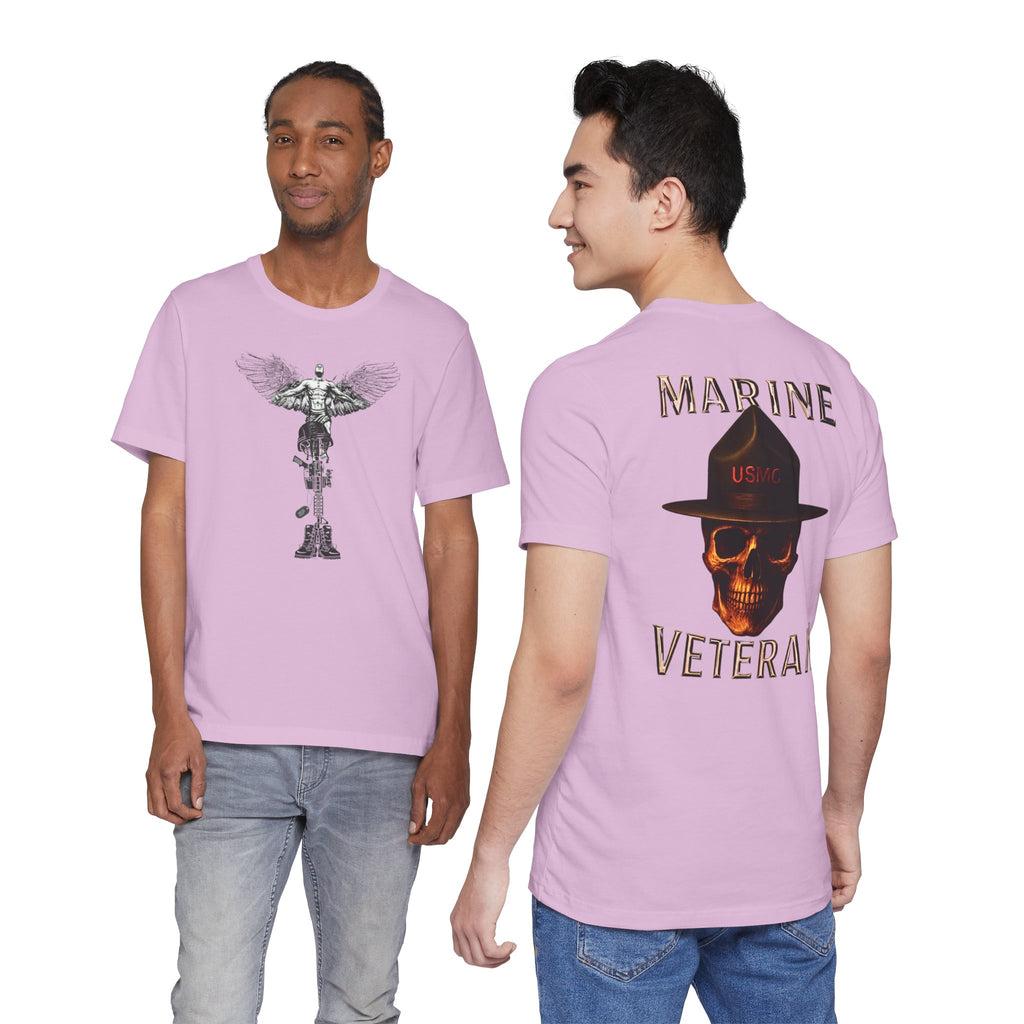 Marine Veteran T-Shirt — USMC Skull Drill Instructor Design