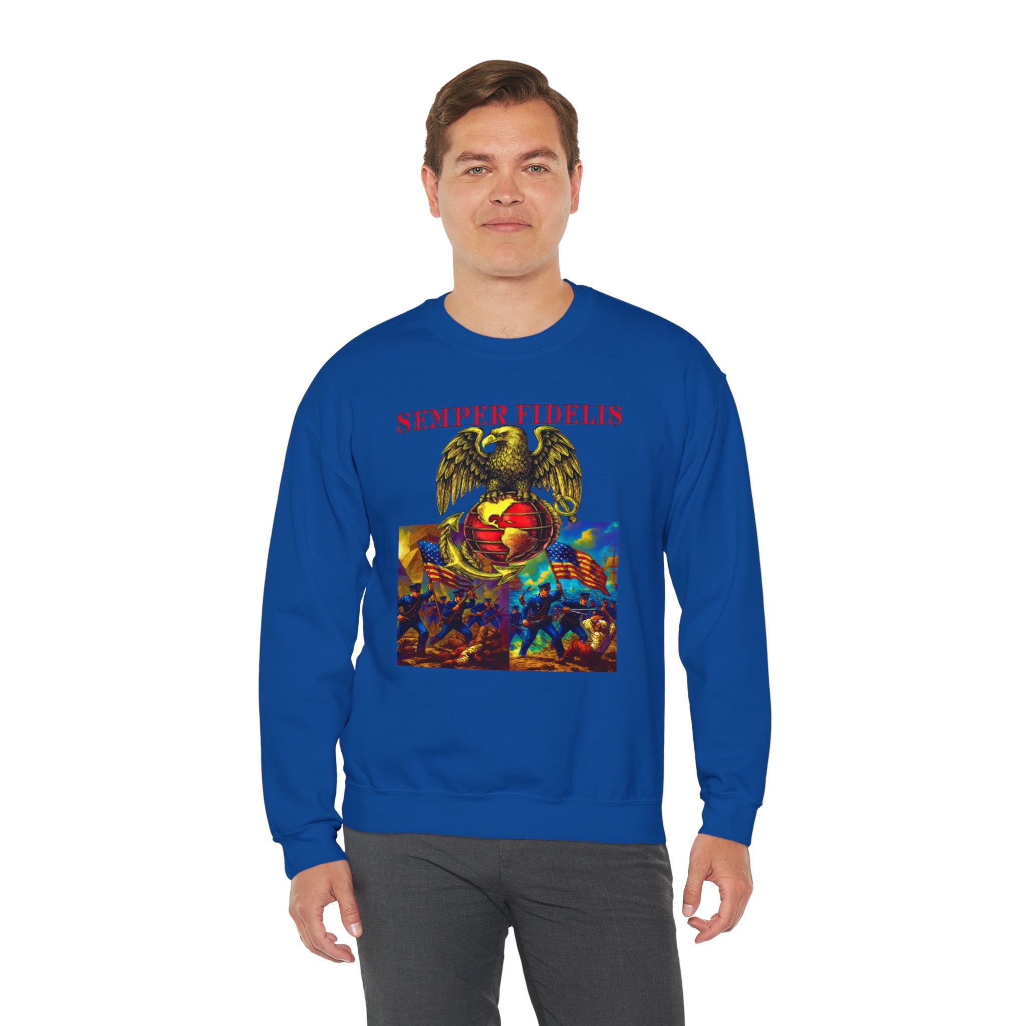Semper Fidelis Eagle Crewneck Sweatshirt – USMC Marine Corps Graphic Pullover