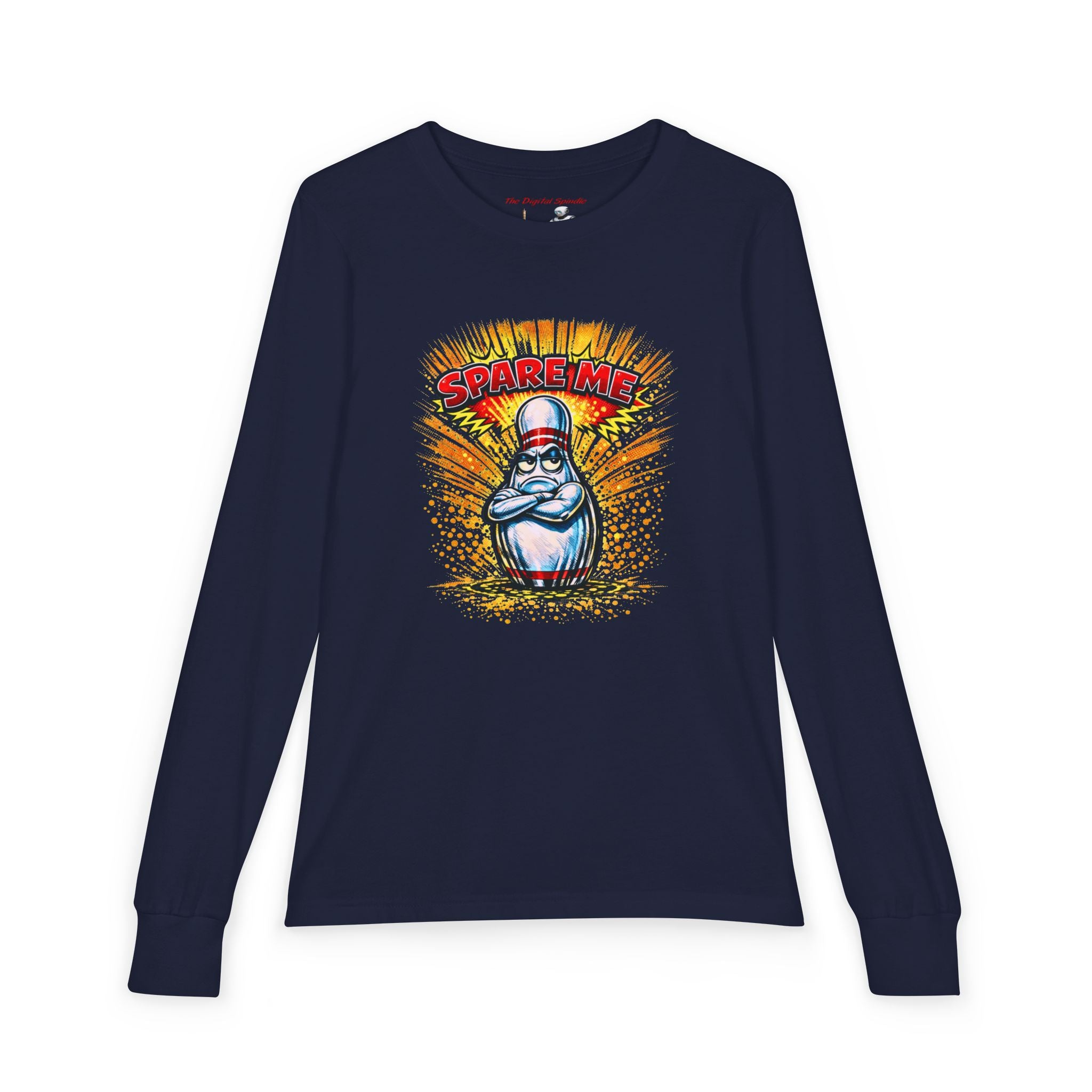 'Spare Time' Cartoon Bowling Pin Graphic Tee