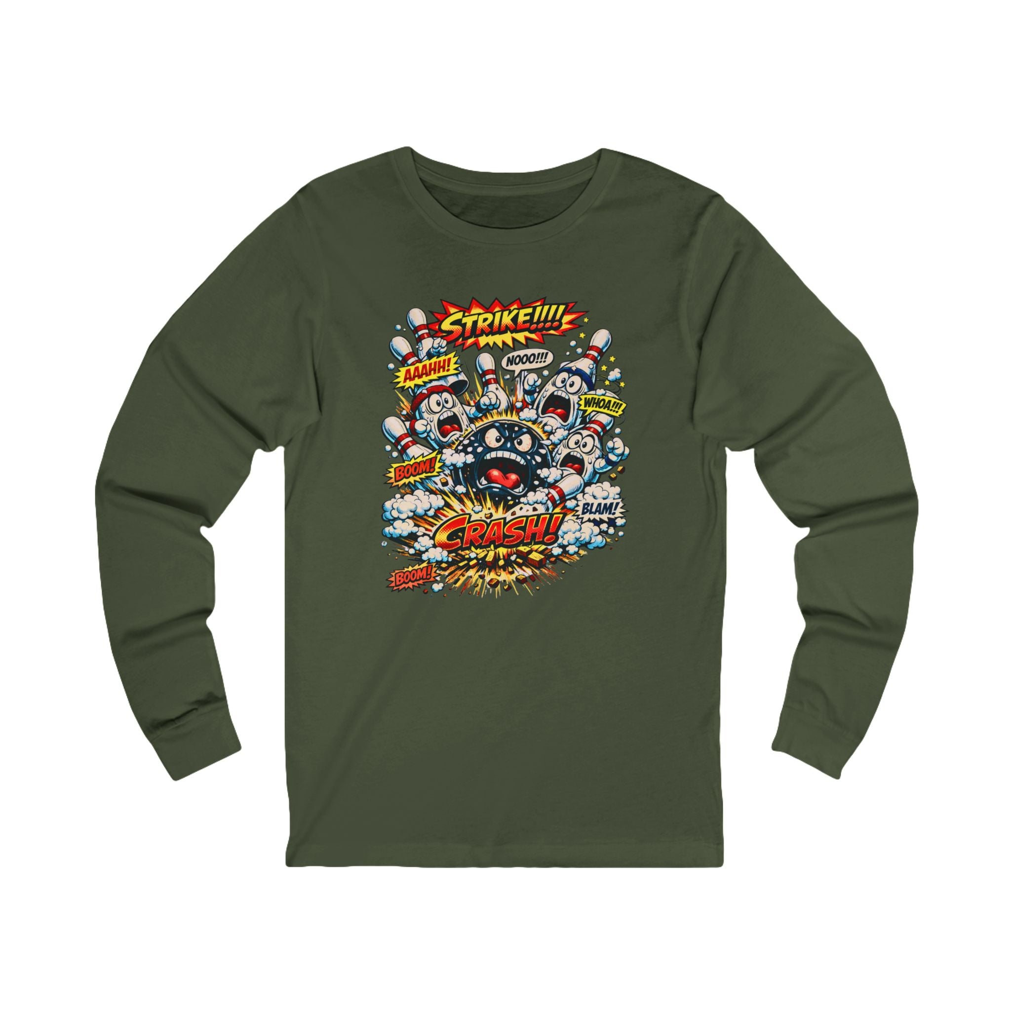Colorful Pop Art "Bowling Crash!" Graphic Tee