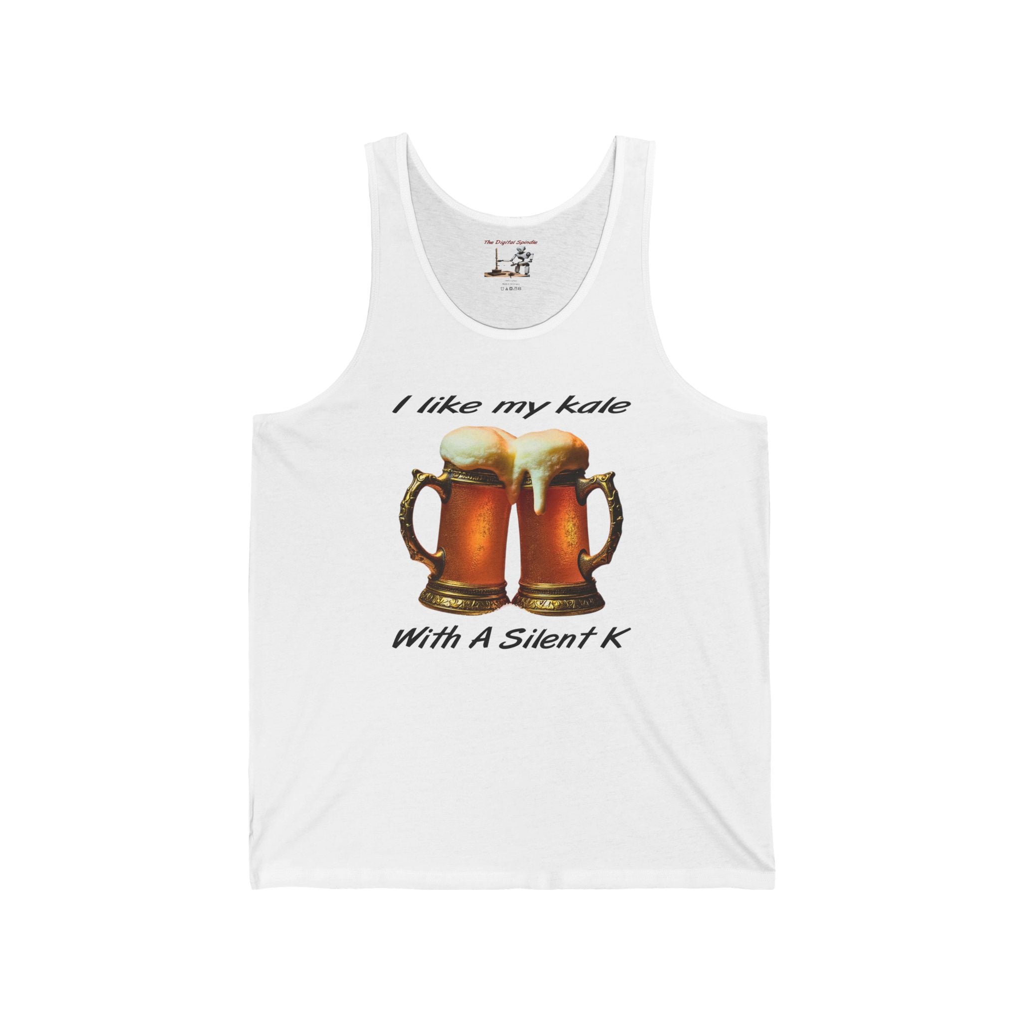 Beer Tank Top — "I Like My Kale With A Silent K" Novelty Beer Graphic Tank