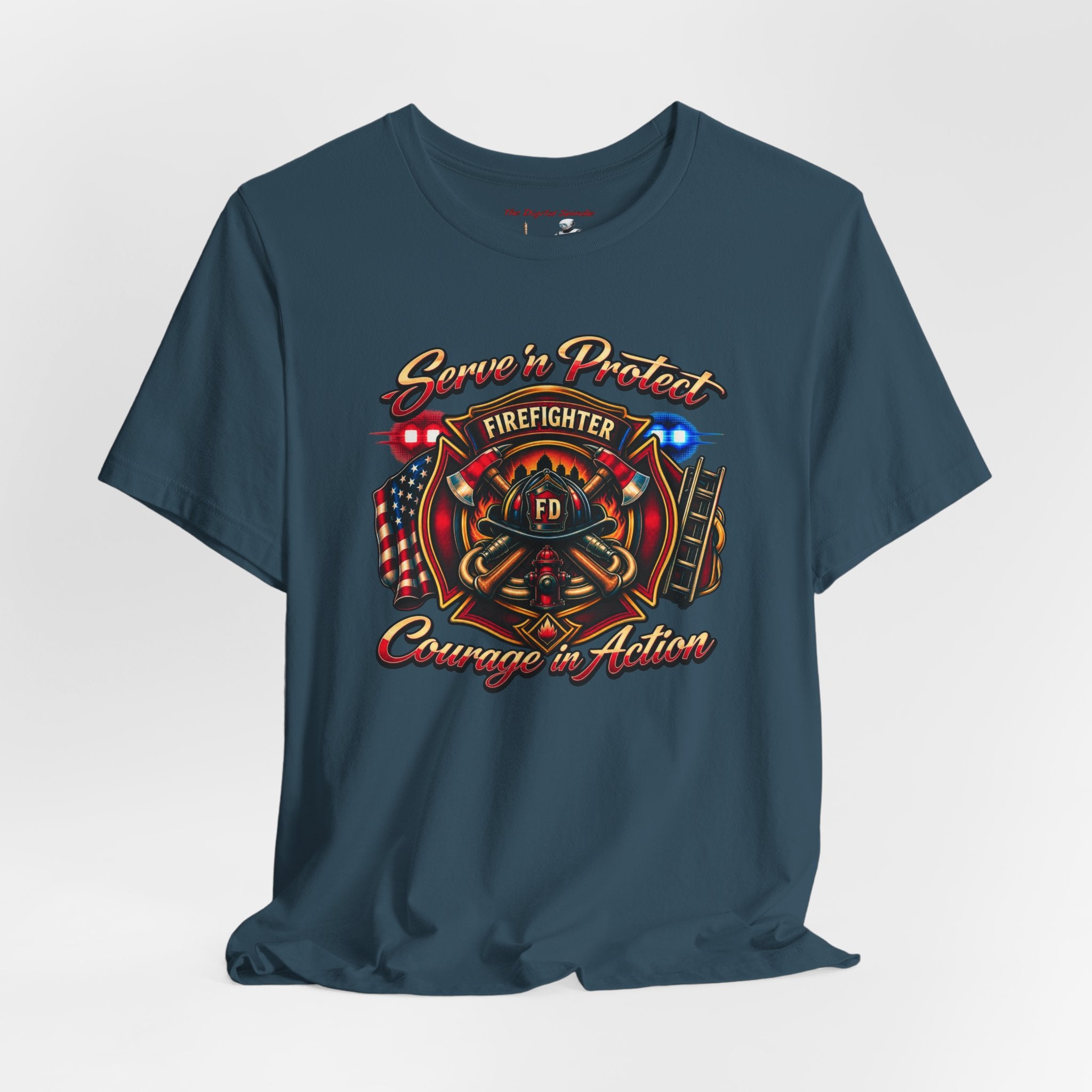 Firefighter T-Shirt — Serve n' Protect Courage in Action Tee